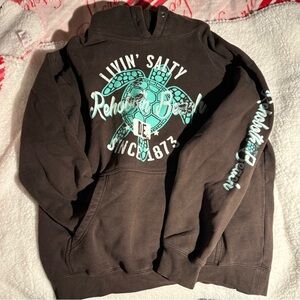 Brown Women’s Hoodie with Turtle Rehoboth Beach, DE Design